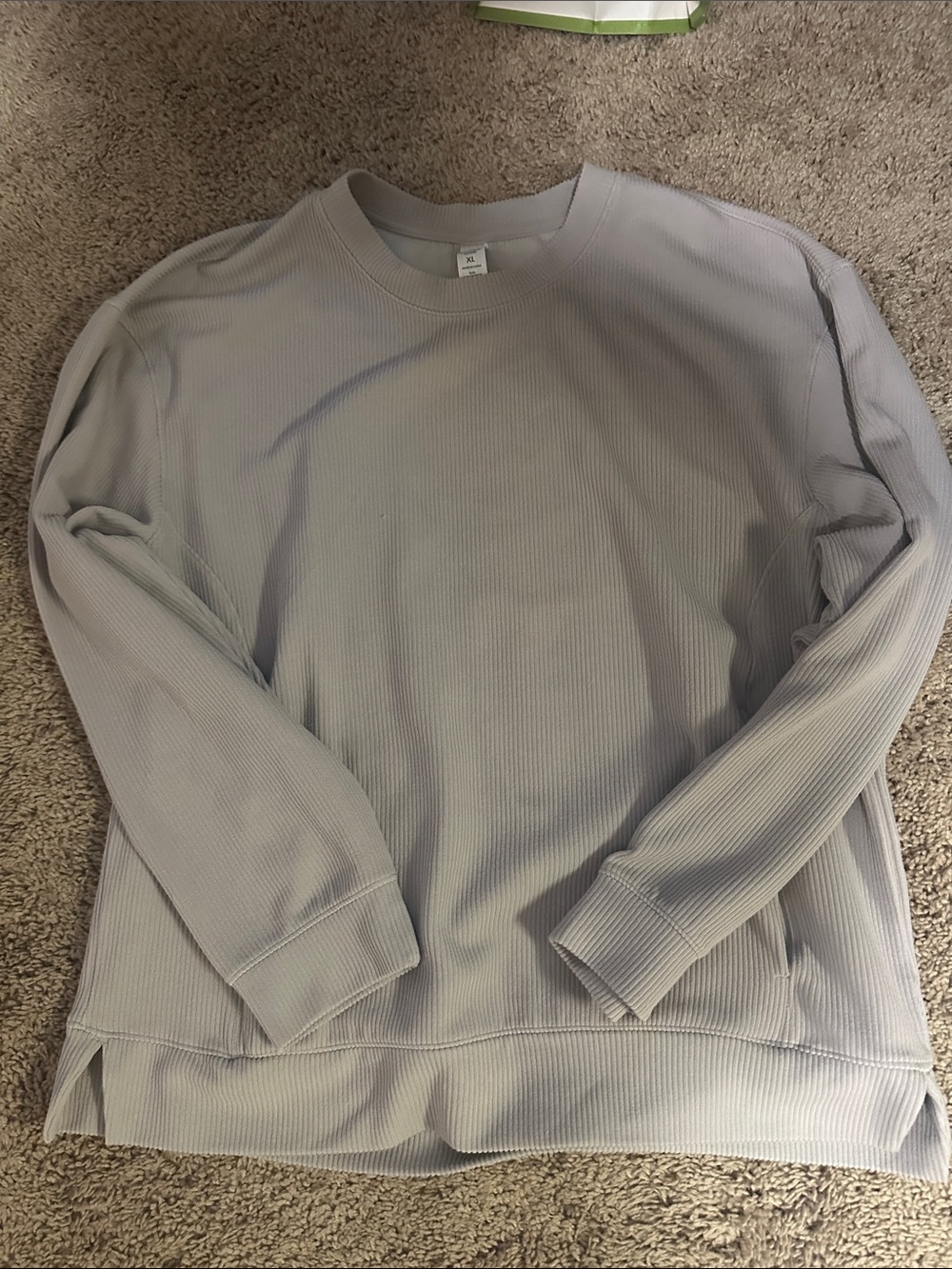 90 Degree By Reflex Light Gray Crewneck Sweater